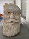 Hand Carved Wooden Santa Sculpture/ Hand Made Folk Art/ Christmas/signed
