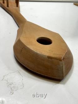 Hand Carved Wooden Tahitian Ukulele Polynesian Banjo Folk Art String Instrument