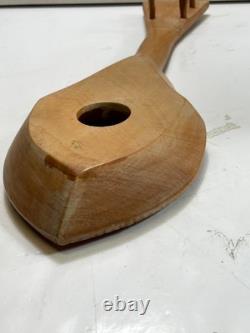 Hand Carved Wooden Tahitian Ukulele Polynesian Banjo Folk Art String Instrument