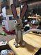 Hand Carved And Painted Wooden Bunny Sculpture By David Alvarez