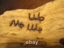 Hand Carved driftwood artist signed Old bearded Man wood Spirits folk art