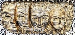 Hand Carved (kauri Wood), Family Of 4 Pacific Island Rustic Art Piece