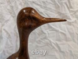 Hand-carved Driftwood Sculpture Bird on Steel Legs Branded JPM James P. Morton X2