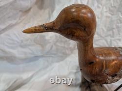 Hand-carved Driftwood Sculpture Bird on Steel Legs Branded JPM James P. Morton X2