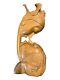 Hand Carved Indonesian Wood Sculpture Couple Kissing Romantic Folk Art Antique