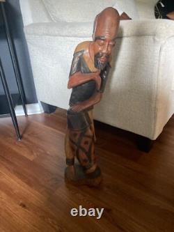 Hand carved, Mahogany African Folk Art wooden sculpture