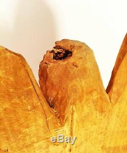 Hand carved wood angel. Rustic. Santo Folk art. Peaceful presence. 16 tall