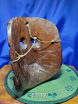 Hand carved wood folk art Decor Mask of Bearded Man