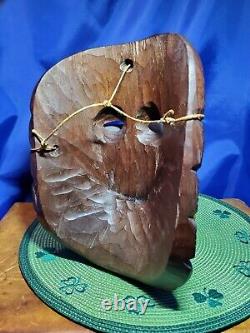 Hand carved wood folk art Decor Mask of Bearded Man