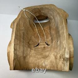 Hand carved wood wooden Oni Demon Mask Devil wall decor souvenir Folk Art