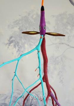 Handcrafted Cedar Carved Coyotebuck Folk Art