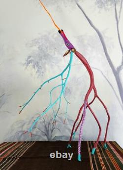 Handcrafted Cedar Carved Coyotebuck Folk Art