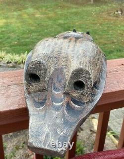 Handsome Detailed Vintage Folk Art Wood Owl Decoy Nicely Carved and Painted