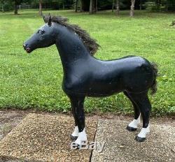 Handsome Large 24 Antique American Folk Art Wood Carved Horse Carving