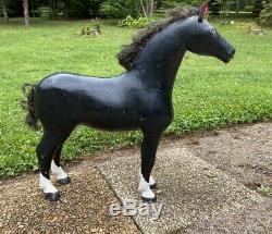 Handsome Large 24 Antique American Folk Art Wood Carved Horse Carving