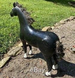 Handsome Large 24 Antique American Folk Art Wood Carved Horse Carving