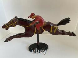 Hc Evans Wood Carved Carnival Racehorse Race Horse Folk Art 1920-1940