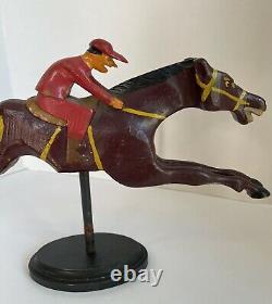 Hc Evans Wood Carved Carnival Racehorse Race Horse Folk Art 1920-1940