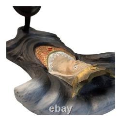 Henning Engelsen Hand Carved Norwegian Queen Wall Sconce, Mid-Century Folk Art