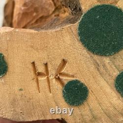 Henning Vintage Norwegian Hand Carved Wooden Troll Couple Folk Art Signed 8