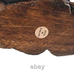 Huge Hand Carved Folk Art Siamese Cat & Kittens Sculpture Thailand 4 pc 20.5