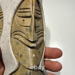 IROQUOIS SOAPSTONE CARVING False Faces by Cadaha Wenoda Six Nations Confederacy