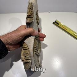 IROQUOIS SOAPSTONE CARVING False Faces by Cadaha Wenoda Six Nations Confederacy