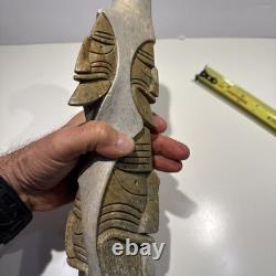 IROQUOIS SOAPSTONE CARVING False Faces by Cadaha Wenoda Six Nations Confederacy