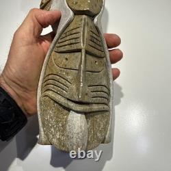 IROQUOIS SOAPSTONE CARVING False Faces by Cadaha Wenoda Six Nations Confederacy