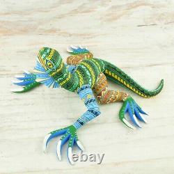 Iguana Alebrije Oaxacan Wood Carving A1826 Magia Mexica