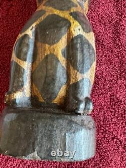 JAGUAR HAND CARVED WOOD PRIMATIVE FOLK ART 9x3.5x3.5 INCHES