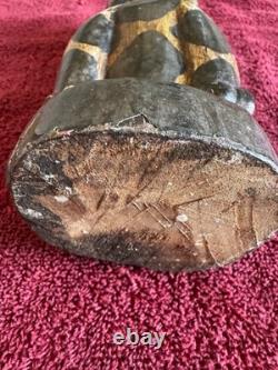 JAGUAR HAND CARVED WOOD PRIMATIVE FOLK ART 9x3.5x3.5 INCHES