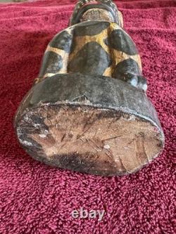 JAGUAR HAND CARVED WOOD PRIMATIVE FOLK ART 9x3.5x3.5 INCHES