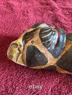 JAGUAR HAND CARVED WOOD PRIMATIVE FOLK ART 9x3.5x3.5 INCHES