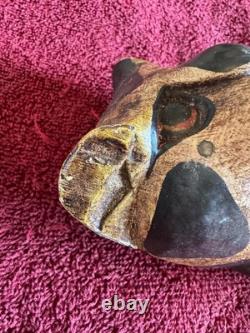 JAGUAR HAND CARVED WOOD PRIMATIVE FOLK ART 9x3.5x3.5 INCHES