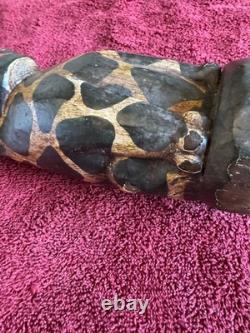 JAGUAR HAND CARVED WOOD PRIMATIVE FOLK ART 9x3.5x3.5 INCHES