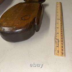 JONAH AND THE WHALE Vintage Folk Art Primitive Religious Carving Signed by Hman