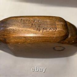 JONAH AND THE WHALE Vintage Folk Art Primitive Religious Carving Signed by Hman