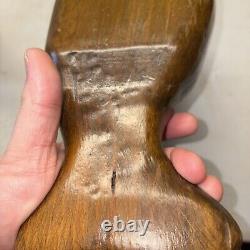 JONAH AND THE WHALE Vintage Folk Art Primitive Religious Carving Signed by Hman