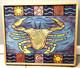 Jubilee Squares Folk Art Mardi Gras Vtg Frame Wood Hand Made Carved Crab Tony K