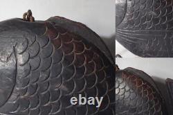 Japanese wooden Carved Jizai kagi sea bream Irori Fireplace Carp Folk art JZI106