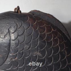 Japanese wooden Carved Jizai kagi sea bream Irori Fireplace Carp Folk art JZI106