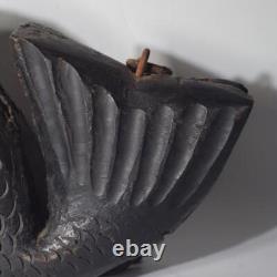 Japanese wooden Carved Jizai kagi sea bream Irori Fireplace Carp Folk art JZI106