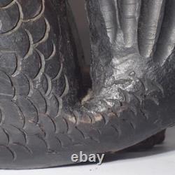 Japanese wooden Carved Jizai kagi sea bream Irori Fireplace Carp Folk art JZI106