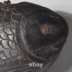 Japanese wooden Carved Jizai kagi sea bream Irori Fireplace Carp Folk art JZI106