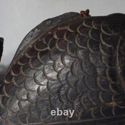 Japanese wooden Carved Jizai kagi sea bream Irori Fireplace Carp Folk art JZI106