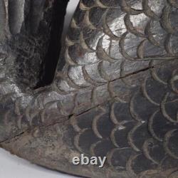 Japanese wooden Carved Jizai kagi sea bream Irori Fireplace Carp Folk art JZI106