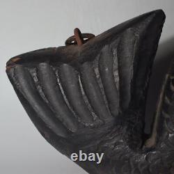 Japanese wooden Carved Jizai kagi sea bream Irori Fireplace Carp Folk art JZI106