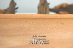 John Cowden Woodcarvers Sculpture Man Hunting withShotgun & Dog Signed TN Folk Art