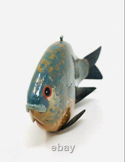 John Fairfield Sunfish Folk Art Fish Spearing Decoy Carving Ice Fishing Kp21